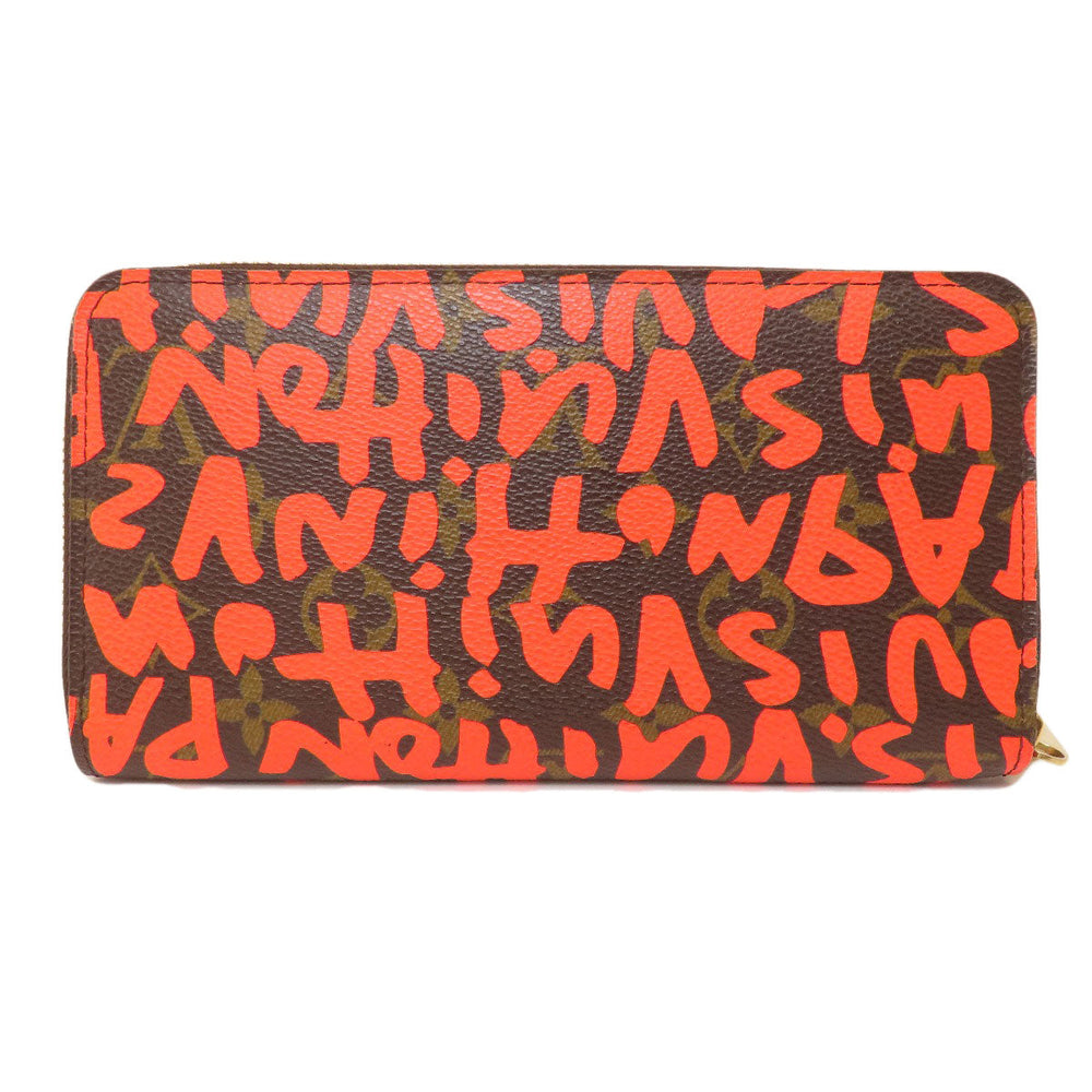 LOUIS VUITTON Long Wallet Purse M93711 Monogram graffiti Orange zippy wallet graffiti orange Women Used Authentic
