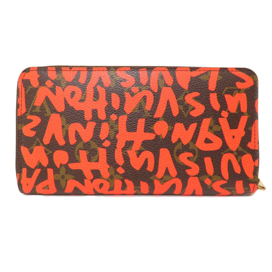 LOUIS VUITTON Long Wallet Purse M93711 Monogram graffiti Orange zippy wallet graffiti orange Women Used Authentic