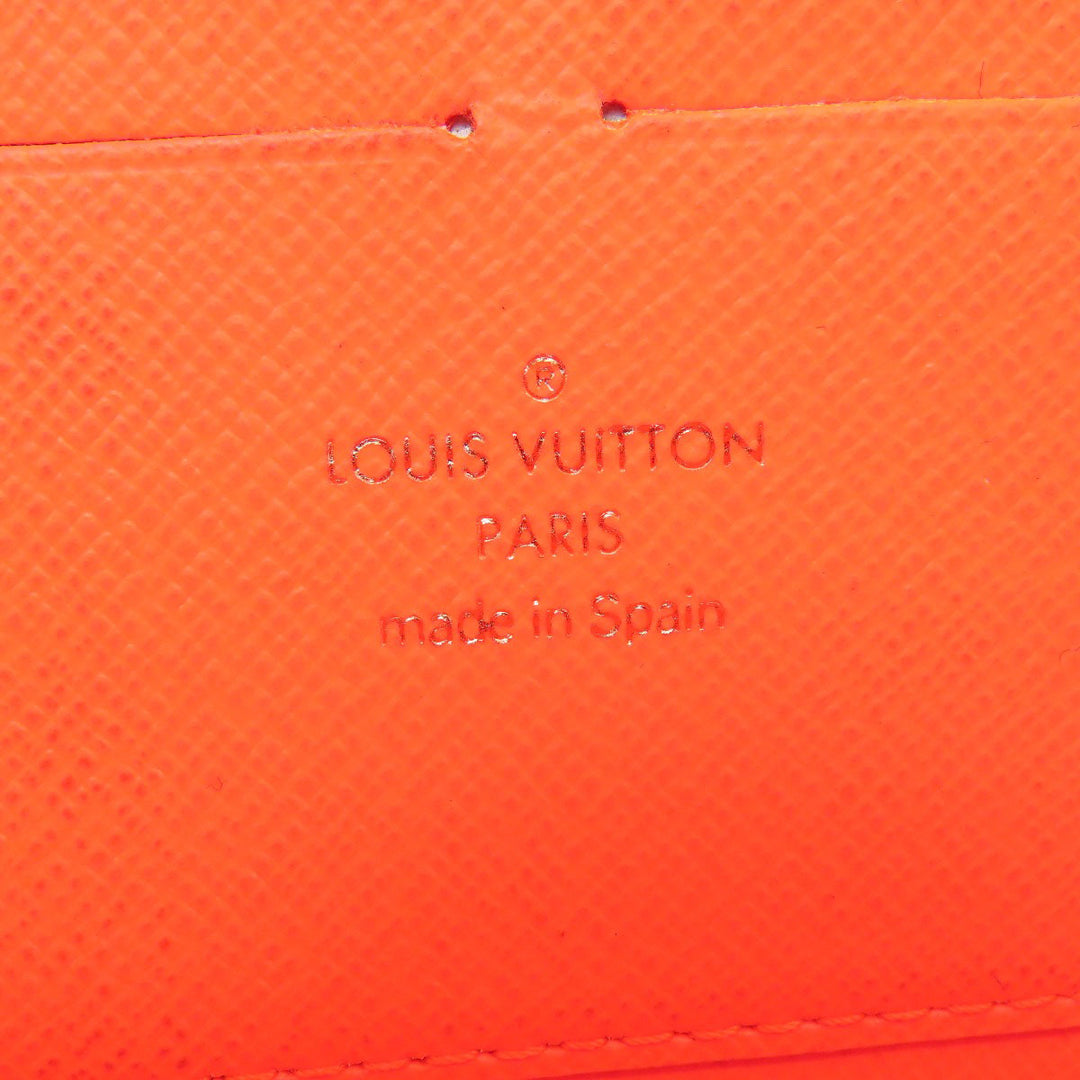 LOUIS VUITTON Long Wallet Purse M93711 Monogram graffiti Orange zippy wallet graffiti orange Women Used Authentic