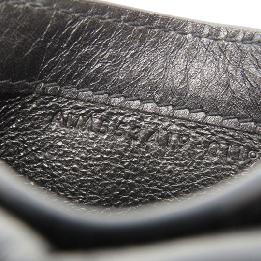 SAINT LAURENT Coin case Calfskin black Logo motif Women Used Authentic