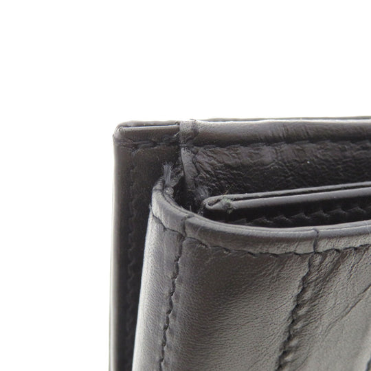 SAINT LAURENT Coin case Calfskin black Logo motif Women Used Authentic