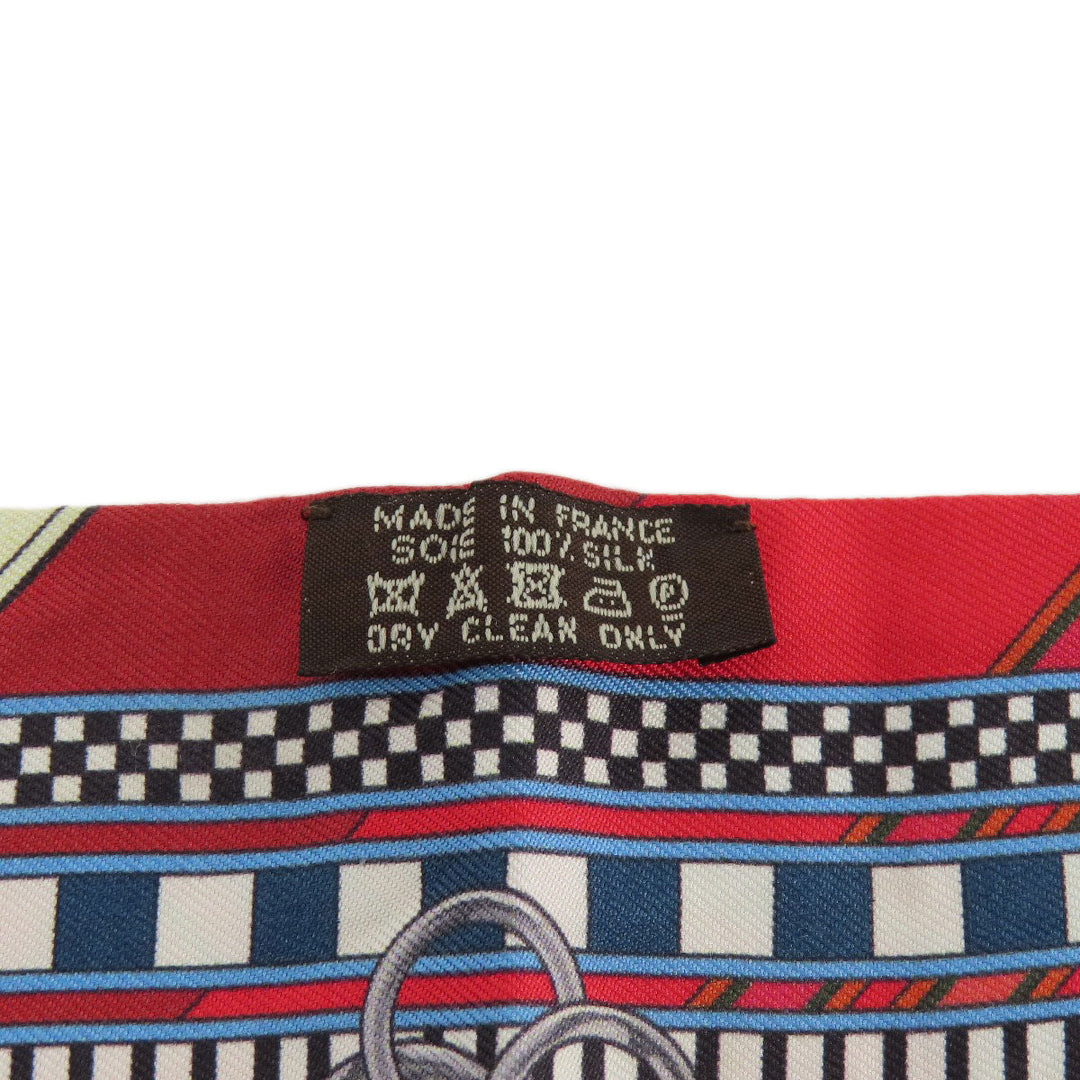 HERMES scarf silk Red Twilly Women Used Authentic