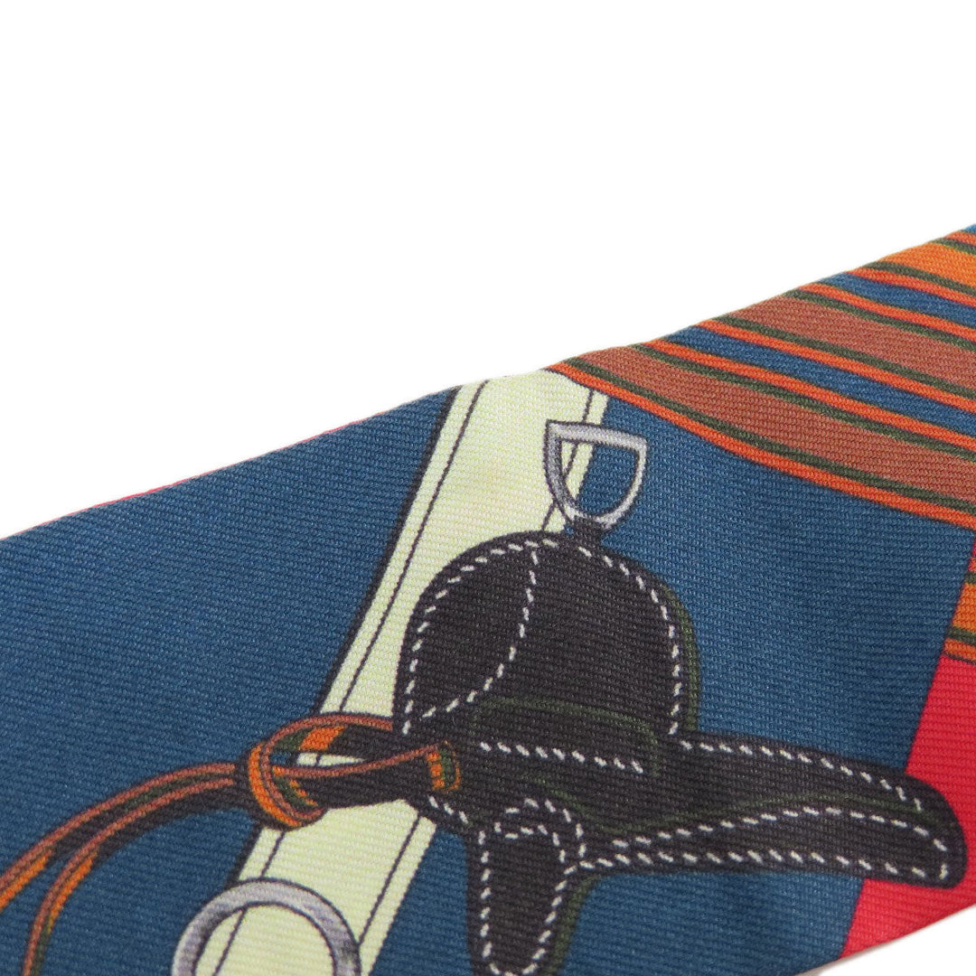 HERMES scarf silk Red Twilly Women Used Authentic