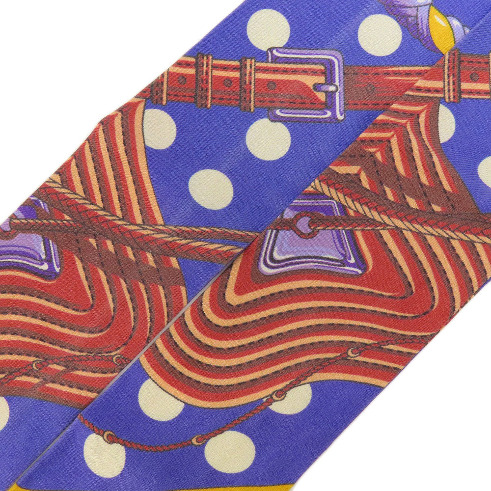 HERMES scarf silk purple Twilly Women Used Authentic