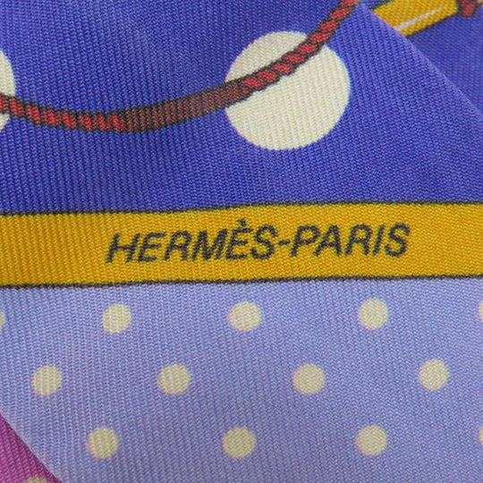 HERMES scarf silk purple Twilly Women Used Authentic