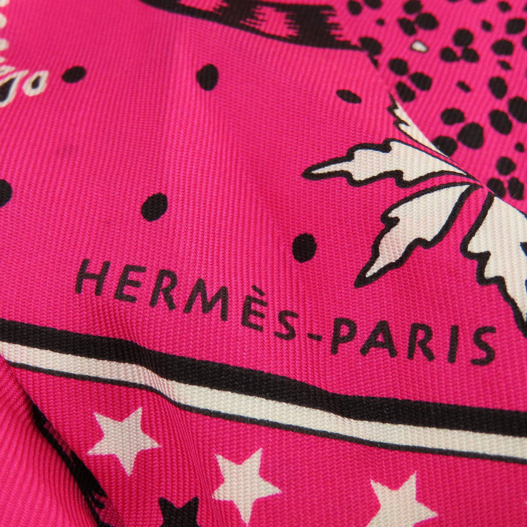 HERMES scarf silk pink Twilly Women Used Authentic
