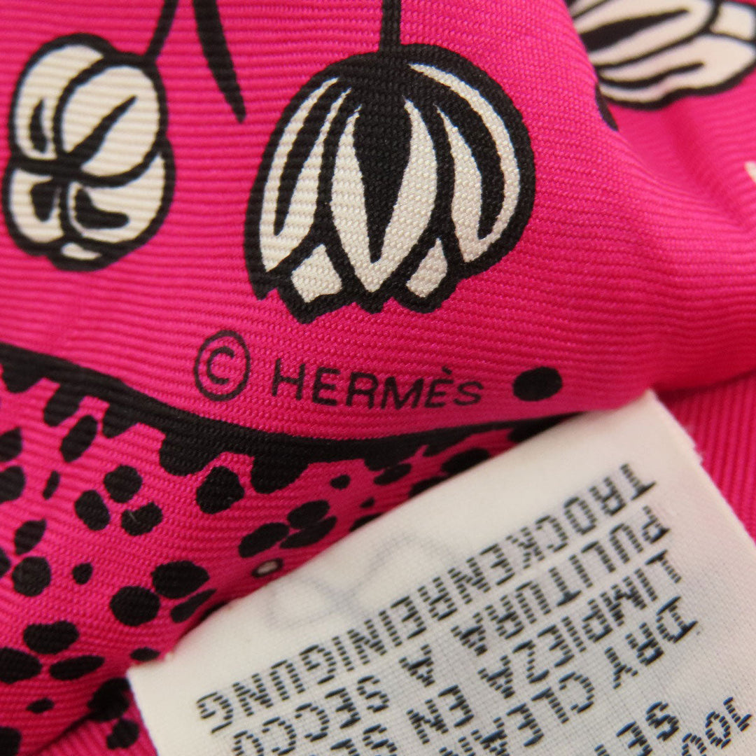 HERMES scarf silk pink Twilly Women Used Authentic