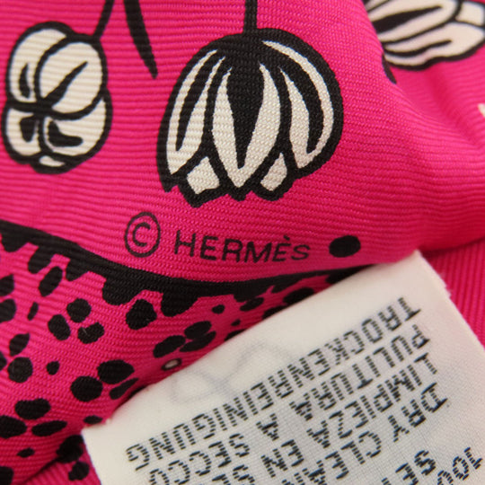 HERMES scarf silk pink Twilly Women Used Authentic