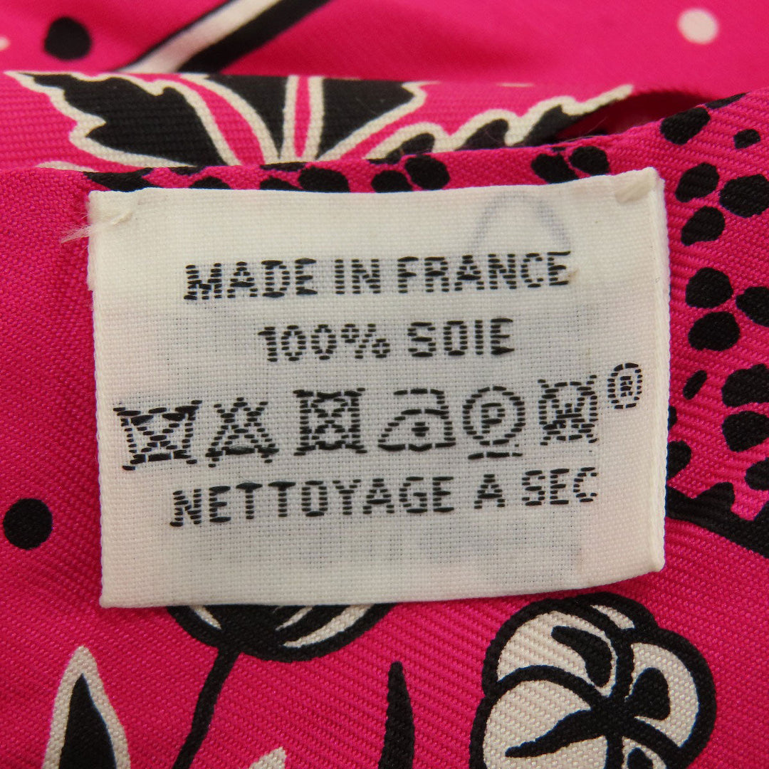 HERMES scarf silk pink Twilly Women Used Authentic