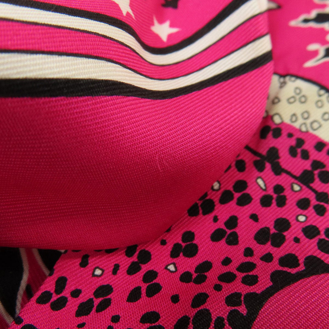 HERMES scarf silk pink Twilly Women Used Authentic