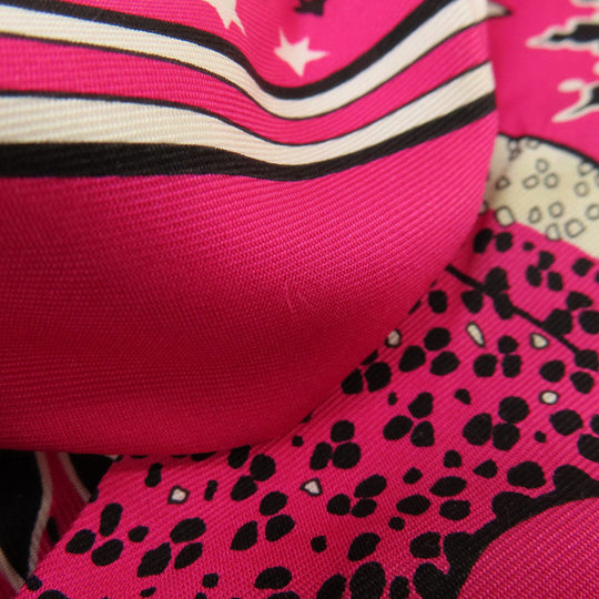 HERMES scarf silk pink Twilly Women Used Authentic