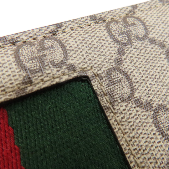 GUCCI Clutch bag 475316 PVC Brown GG Supreme Shelly Line Women Used Authentic