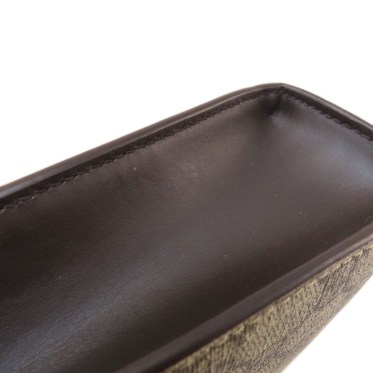 GUCCI Clutch bag 475316 PVC Brown GG Supreme Shelly Line Women Used Authentic