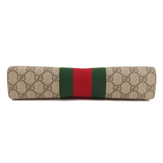 GUCCI Clutch bag 475316 PVC Brown GG Supreme Shelly Line Women Used Authentic