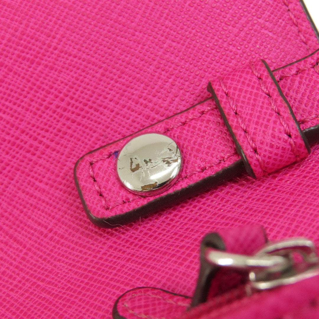 MICHAEL KORS Long Wallet Purse PVC pink Chain wallet Women Used Authentic