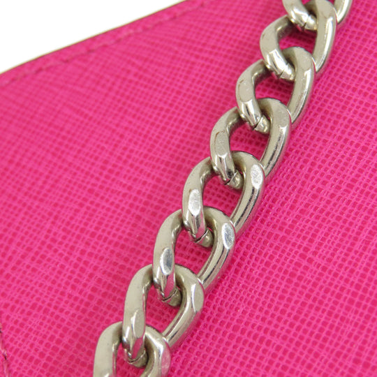 MICHAEL KORS Long Wallet Purse PVC pink Chain wallet Women Used Authentic