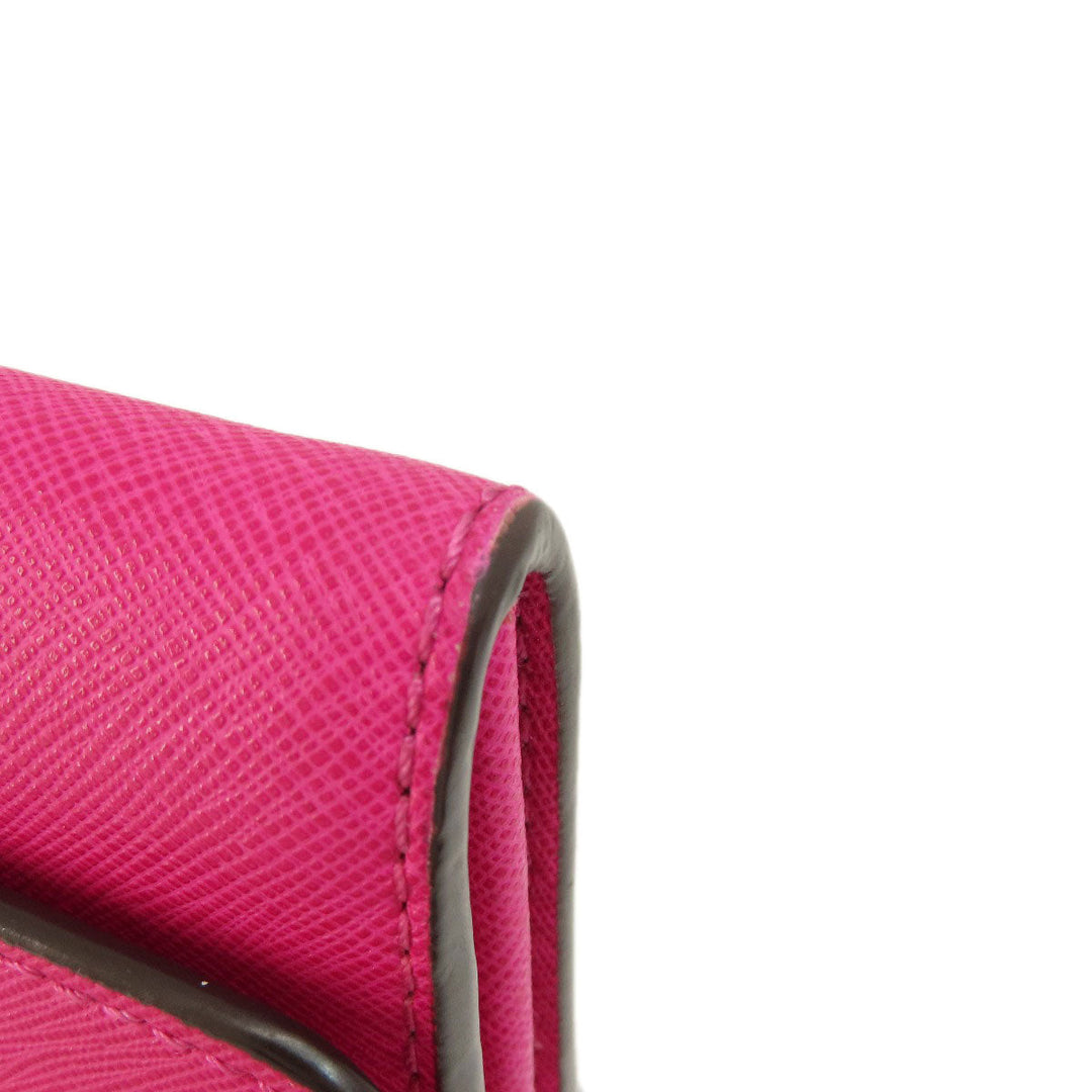 MICHAEL KORS Long Wallet Purse PVC pink Chain wallet Women Used Authentic