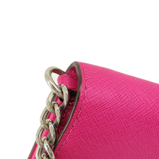 MICHAEL KORS Long Wallet Purse PVC pink Chain wallet Women Used Authentic