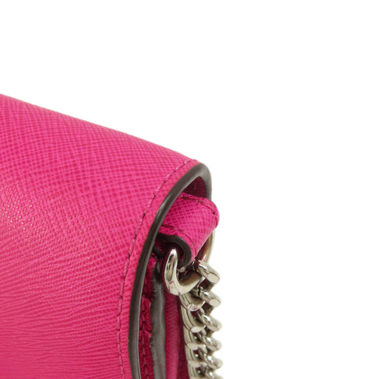 MICHAEL KORS Long Wallet Purse PVC pink Chain wallet Women Used Authentic