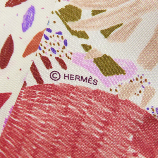 HERMES scarf silk Red Twilly Women Used Authentic