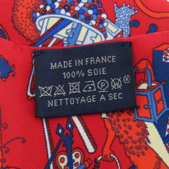 HERMES scarf silk Red Twilly Women Used Authentic