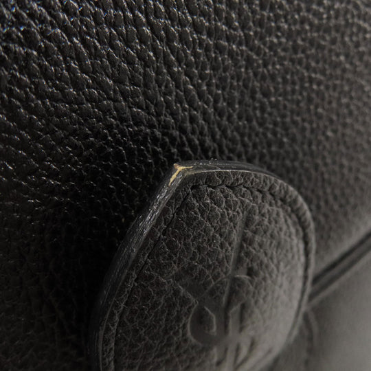 YVES SAINT LAURENT Shoulder Bag leather black logo Women Used Authentic