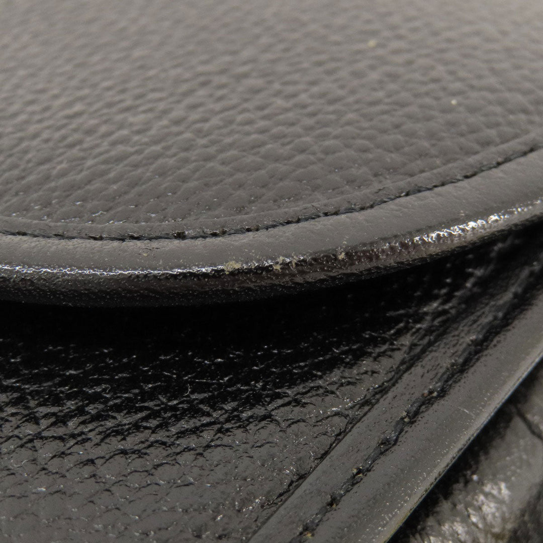 YVES SAINT LAURENT Shoulder Bag leather black logo Women Used Authentic
