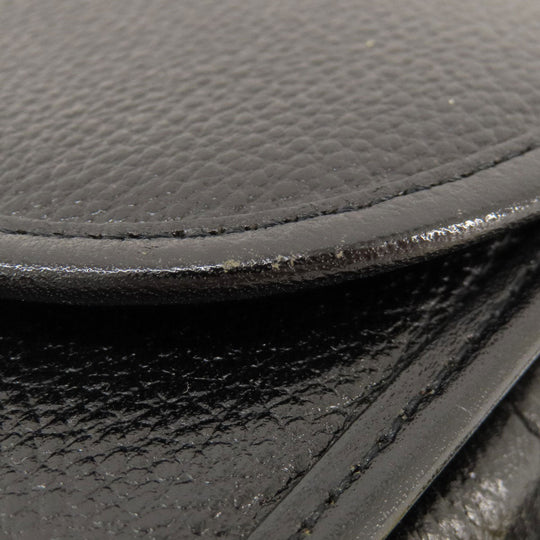 YVES SAINT LAURENT Shoulder Bag leather black logo Women Used Authentic