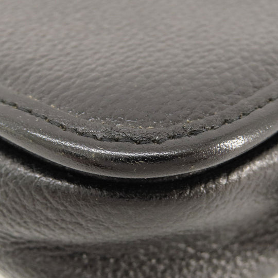 YVES SAINT LAURENT Shoulder Bag leather black logo Women Used Authentic