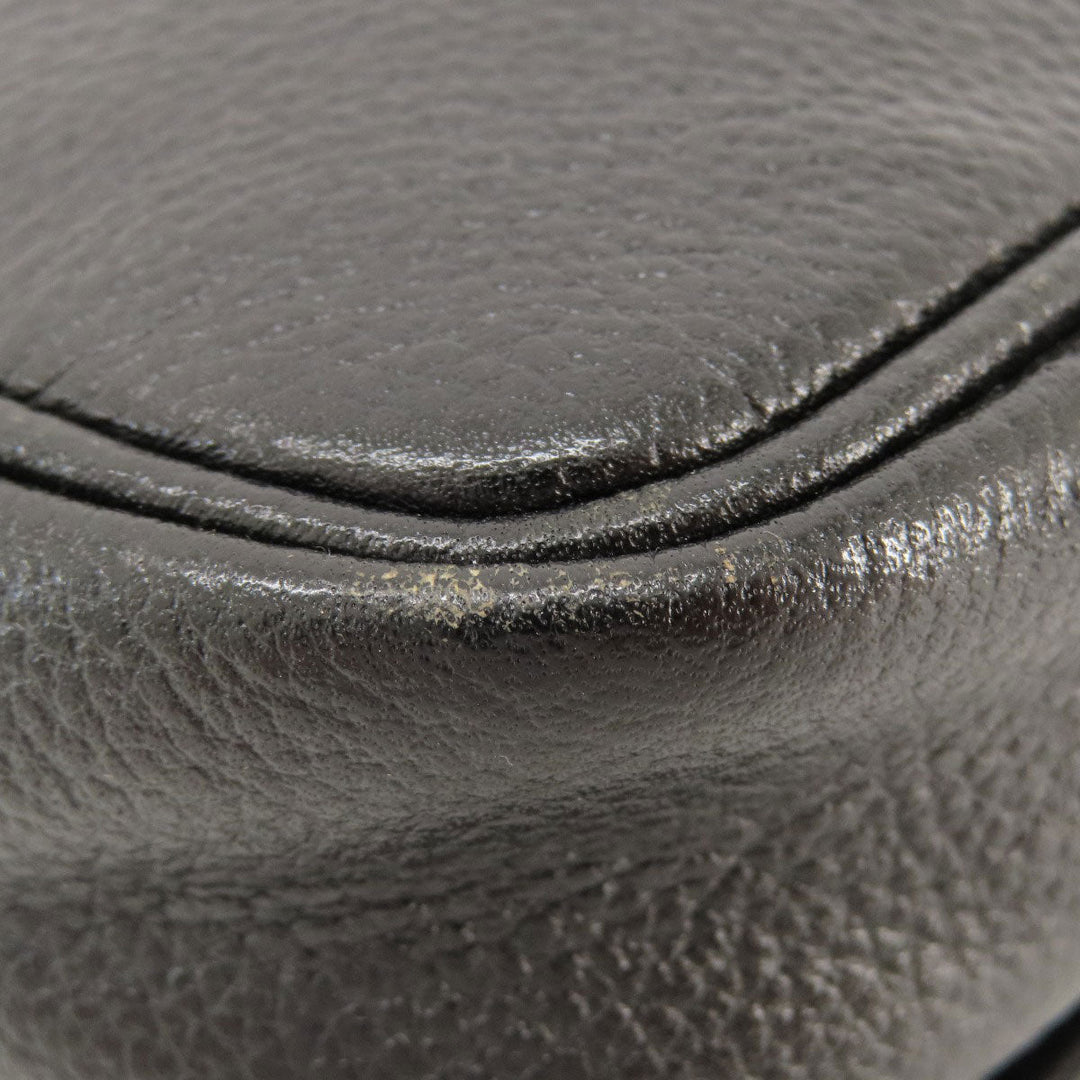 YVES SAINT LAURENT Shoulder Bag leather black logo Women Used Authentic