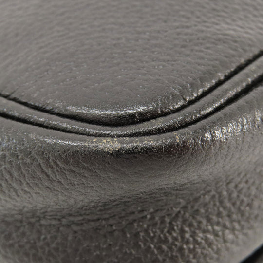 YVES SAINT LAURENT Shoulder Bag leather black logo Women Used Authentic