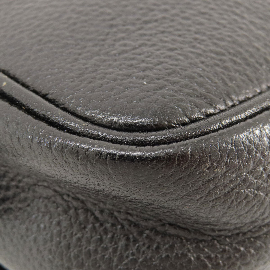 YVES SAINT LAURENT Shoulder Bag leather black logo Women Used Authentic