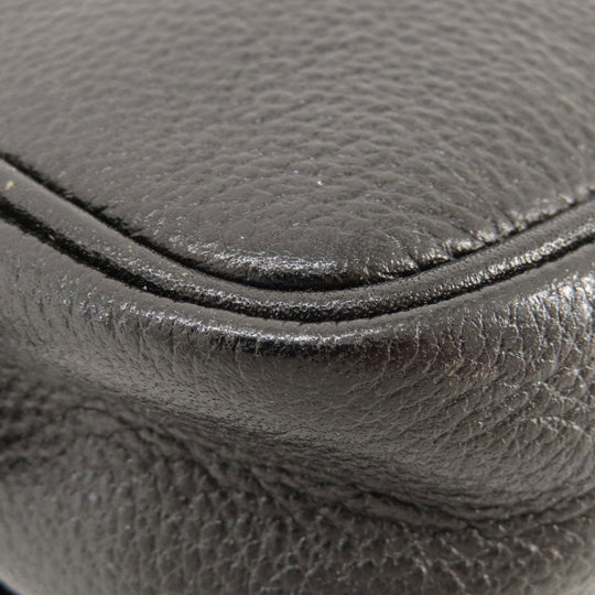 YVES SAINT LAURENT Shoulder Bag leather black logo Women Used Authentic