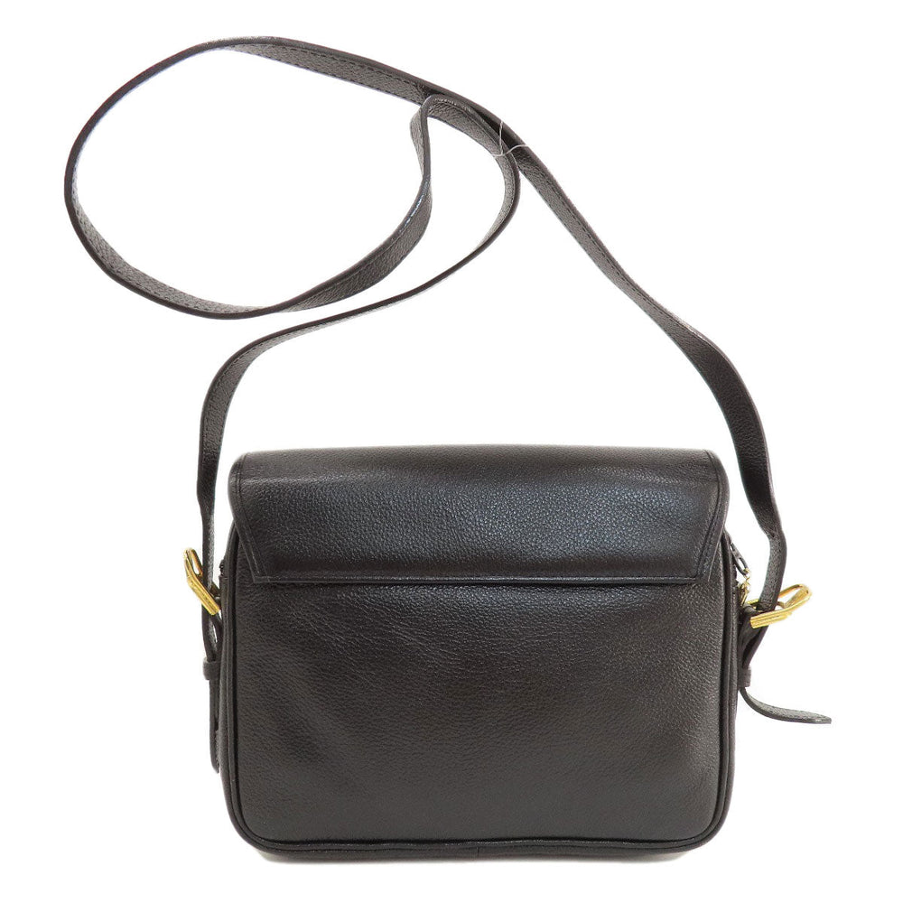 YVES SAINT LAURENT Shoulder Bag leather black logo Women Used Authentic