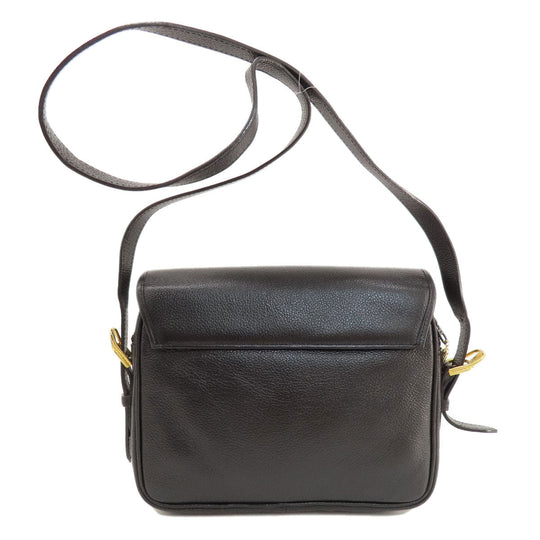 YVES SAINT LAURENT Shoulder Bag leather black logo Women Used Authentic