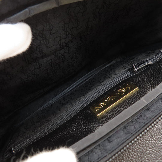YVES SAINT LAURENT Shoulder Bag leather black logo Women Used Authentic
