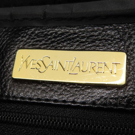YVES SAINT LAURENT Shoulder Bag leather black logo Women Used Authentic