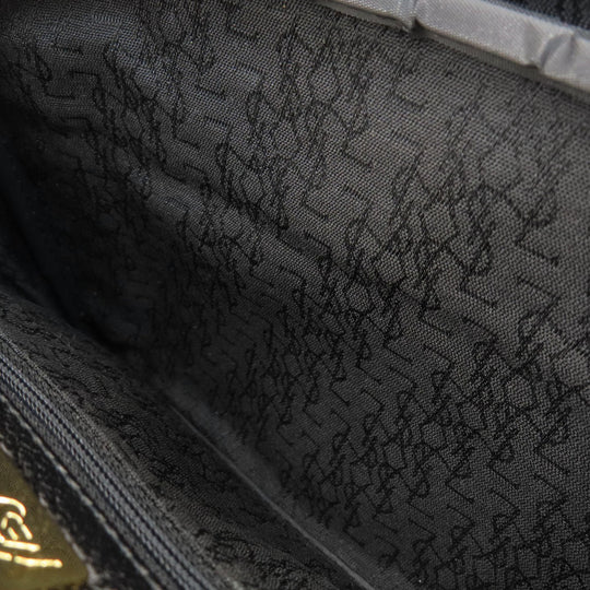 YVES SAINT LAURENT Shoulder Bag leather black logo Women Used Authentic