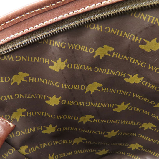 HUNTING WORLD Tote Bag canvas green logo Women Used Authentic