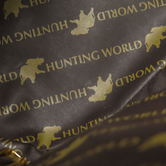 HUNTING WORLD Tote Bag canvas green logo Women Used Authentic