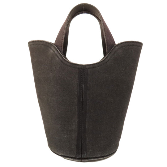 BALENCIAGA Handbag canvas Brown logo basket Women Used Authentic