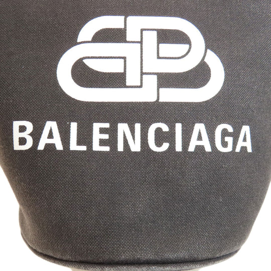 BALENCIAGA Handbag canvas Brown logo basket Women Used Authentic