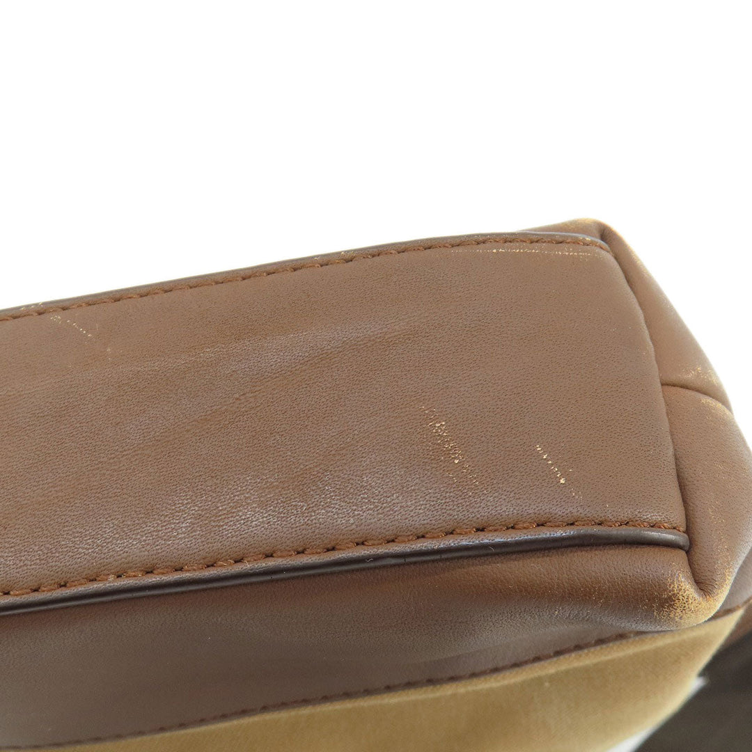 COACH Shoulder Bag F70820 Canvas, Leather Brown Logo embossed mens Used Authentic