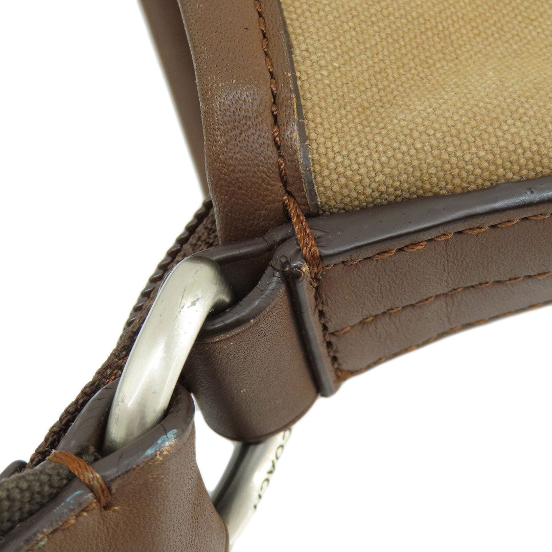 COACH Shoulder Bag F70820 Canvas, Leather Brown Logo embossed mens Used Authentic