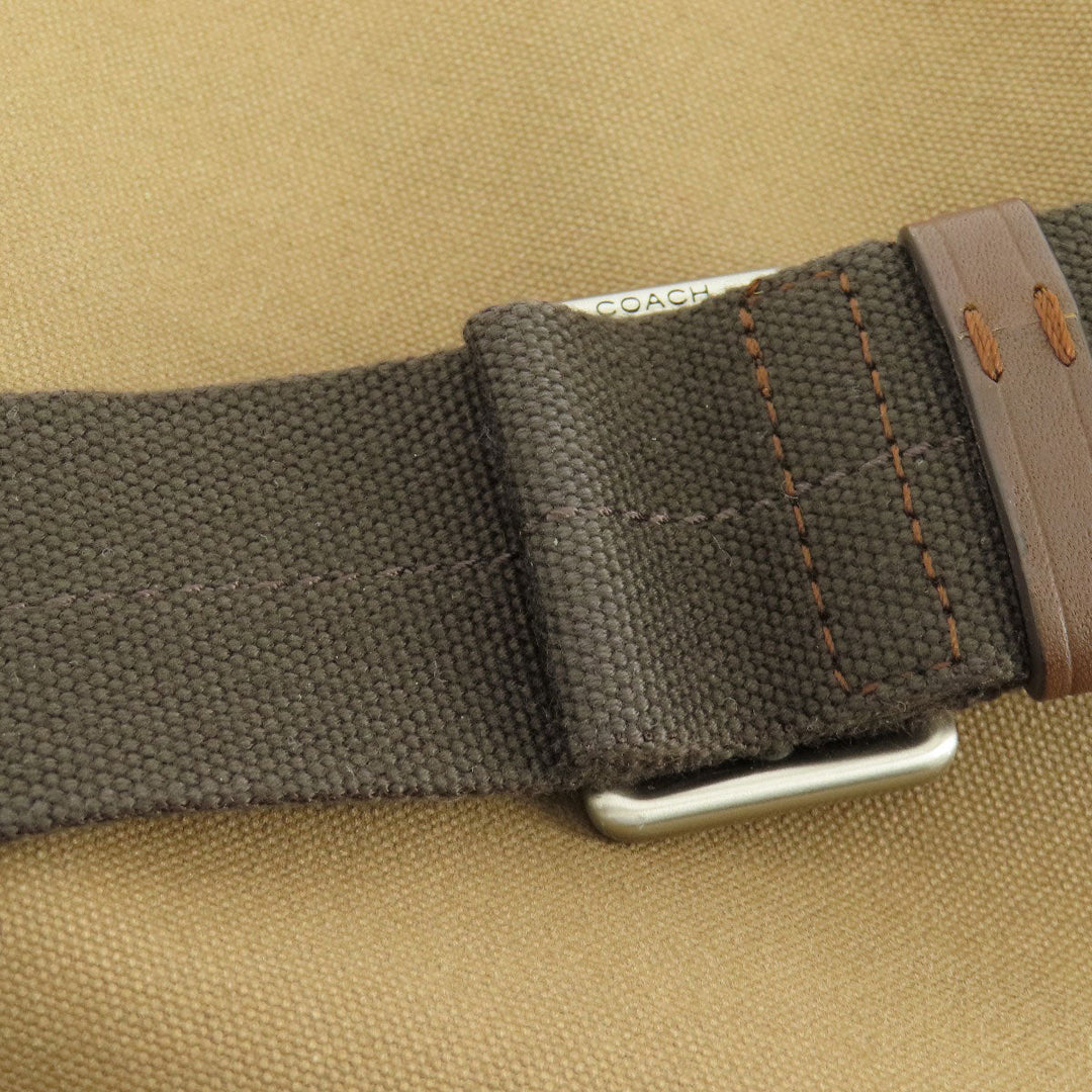 COACH Shoulder Bag F70820 Canvas, Leather Brown Logo embossed mens Used Authentic