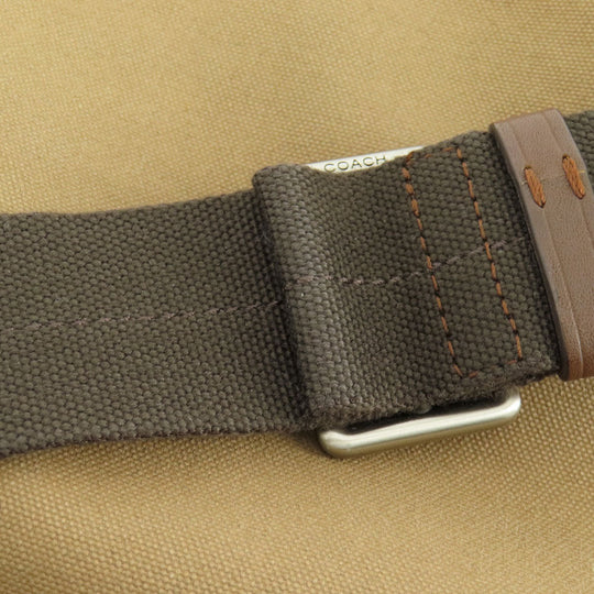 COACH Shoulder Bag F70820 Canvas, Leather Brown Logo embossed mens Used Authentic