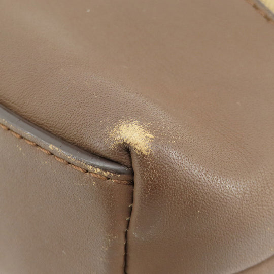 COACH Shoulder Bag F70820 Canvas, Leather Brown Logo embossed mens Used Authentic