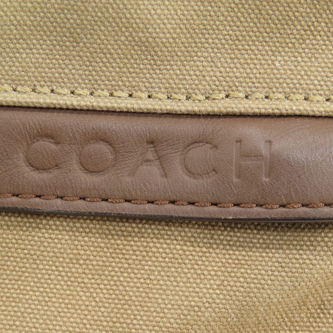 COACH Shoulder Bag F70820 Canvas, Leather Brown Logo embossed mens Used Authentic