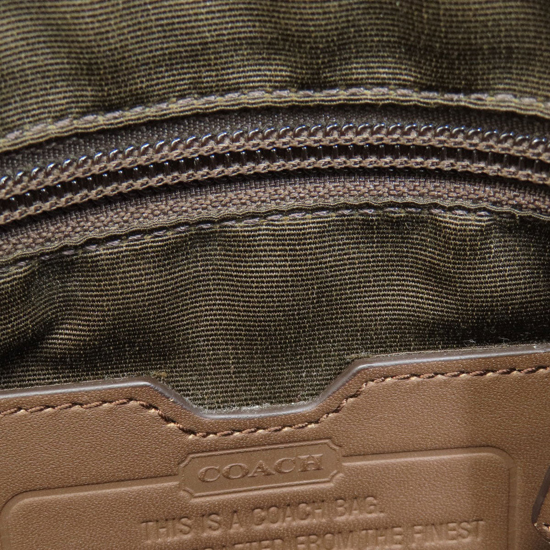 COACH Shoulder Bag F70820 Canvas, Leather Brown Logo embossed mens Used Authentic