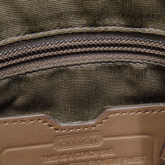 COACH Shoulder Bag F70820 Canvas, Leather Brown Logo embossed mens Used Authentic